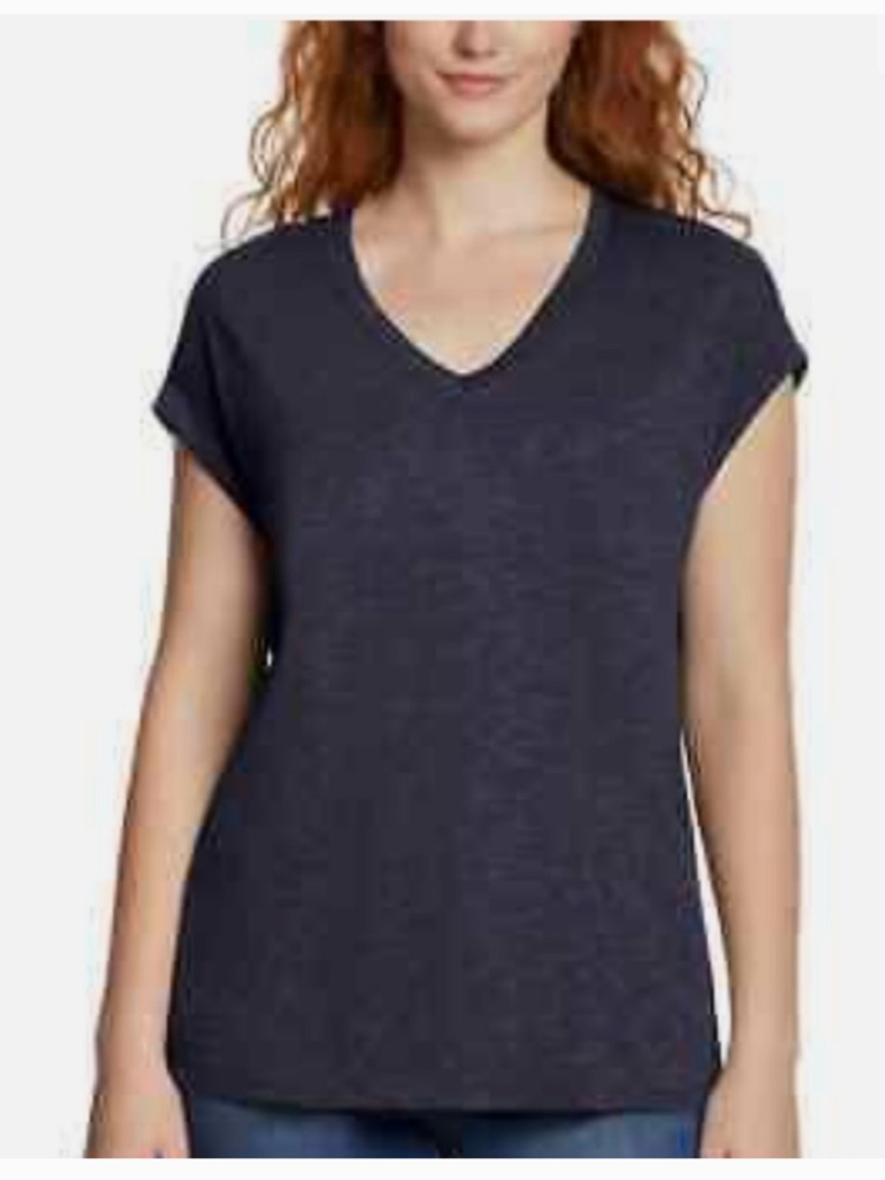 JESSICA SIMPSON | Navy V-Neck Short Sleeve Tee, Size XL